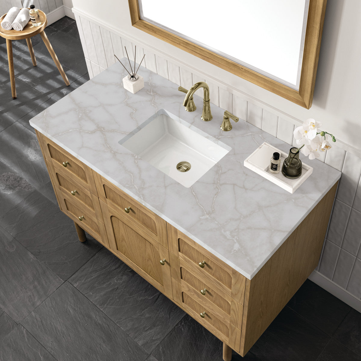 Laurent 48" Single Vanity Cabinet, Light Natural Oak