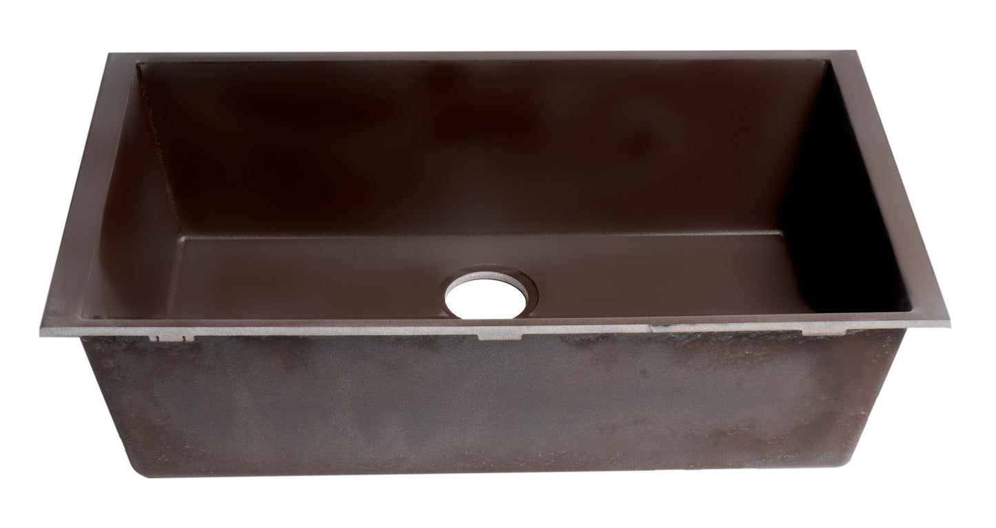 ALFI brand AB3322UM 33" Single Bowl Undermount Granite Composite Kitchen Sink