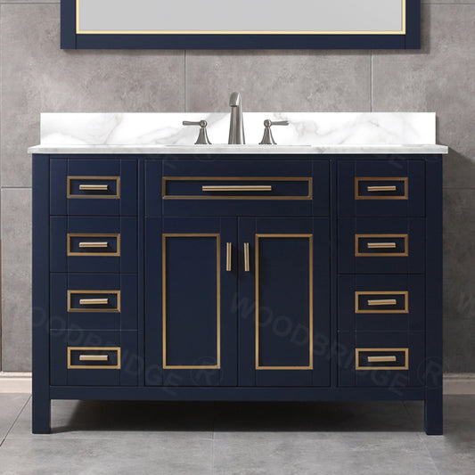 WOODBRIDGE Milan 49” Floor Mounted Single Basin Vanity Set with Solid Wood Cabinet