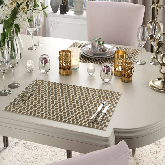Bowtie Placemat Set, Neutral Place Setting, Unique 2D Wood Design - 2