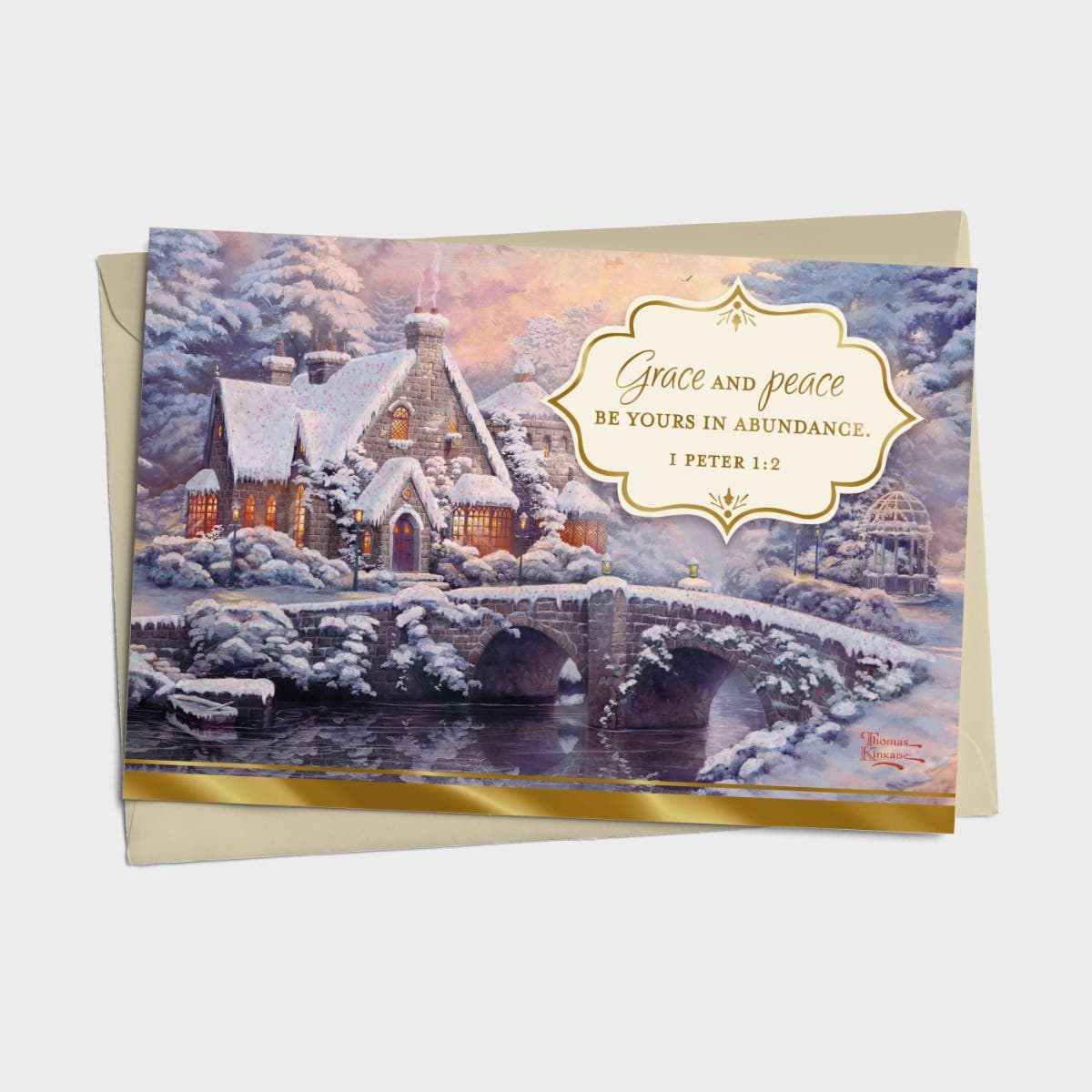 Thomas Kinkade - Grace and Peace Be Yours - 18 Christmas Boxed Cards and Envelopes