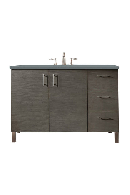 Metropolitan 48" Single Vanity Cabinet, Silver Oak