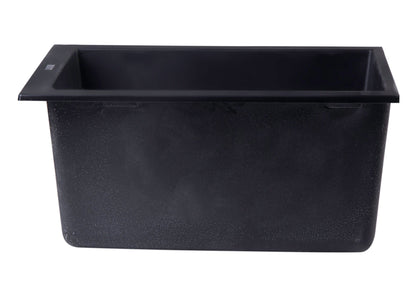 ALFI brand AB1720UM 17" Undermount Rectangular Granite Composite Kitchen Prep Sink