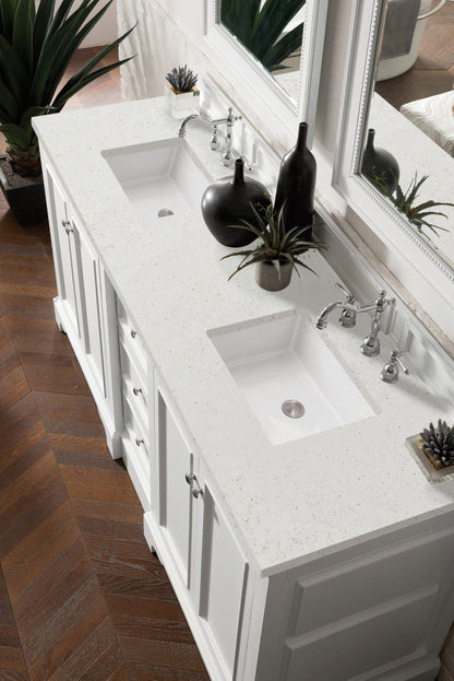 De Soto 72" Double Vanity Cabinet, Bright White