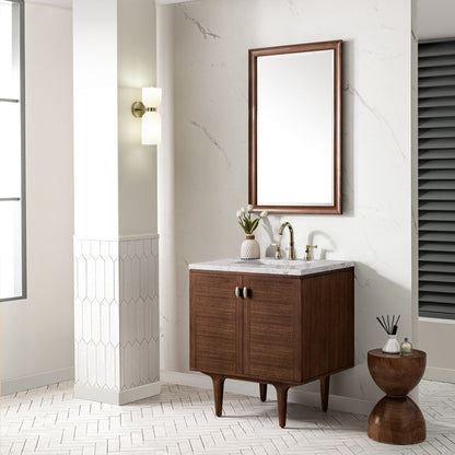 Amberly 30" Single Vanity Cabinet, Mid-Century Walnut