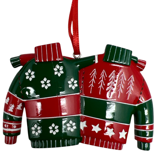 Christmas Sweaters Couples Ornament