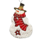 Fuzzy Wooden Snowman Ornament - 5 Inches