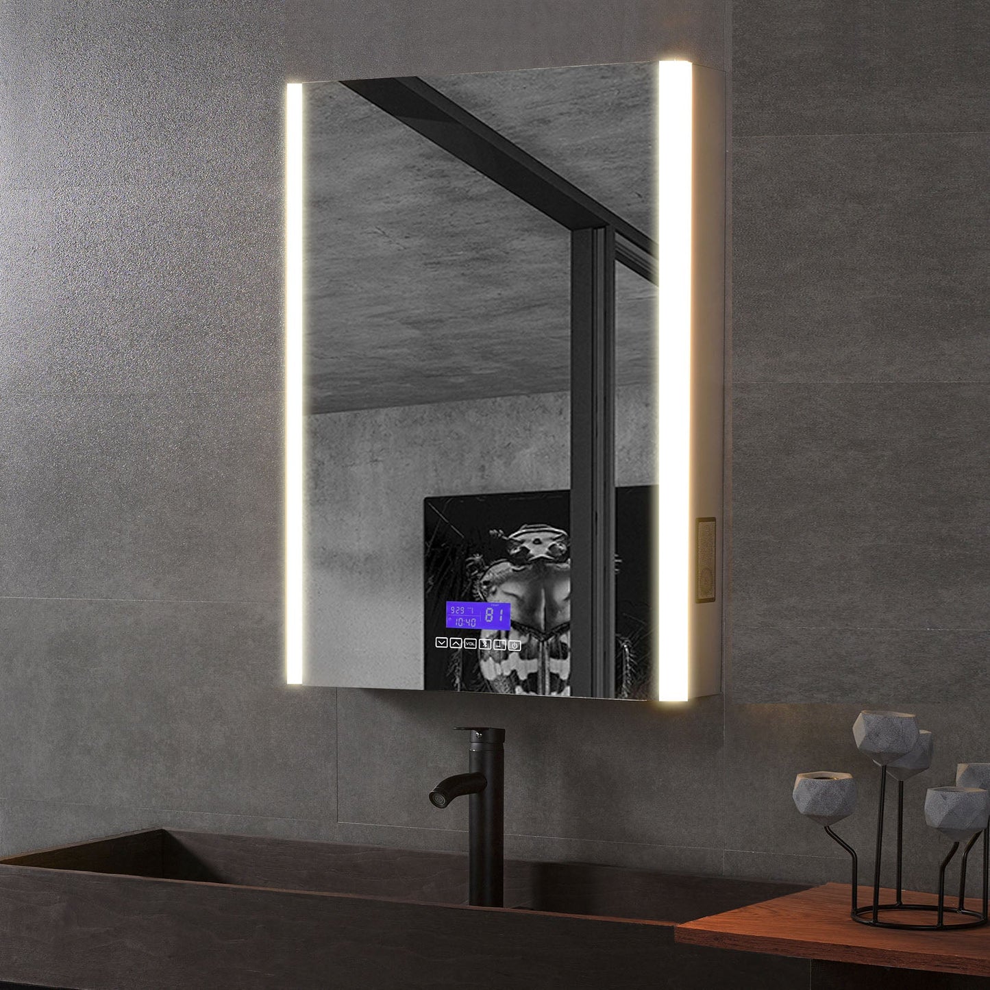 ALFI brand  ABMC2432BT 24" x 32" Single Door LED Light Bluetooth Medicine Cabinet