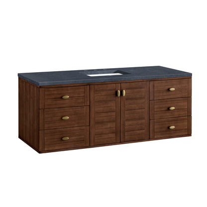 Amberly 60" Single Vanity Cabinet, Mid-Century Walnut