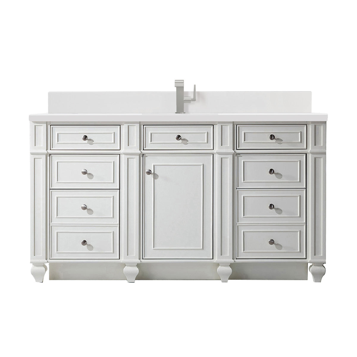 Bristol 60" Single Vanity Cabinet, Bright White