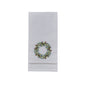 Winter Wreath Embroidered  Dish Towel