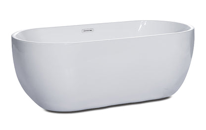 ALFI brand  AB8839 67 inch White Oval Acrylic Free Standing Soaking Bathtub