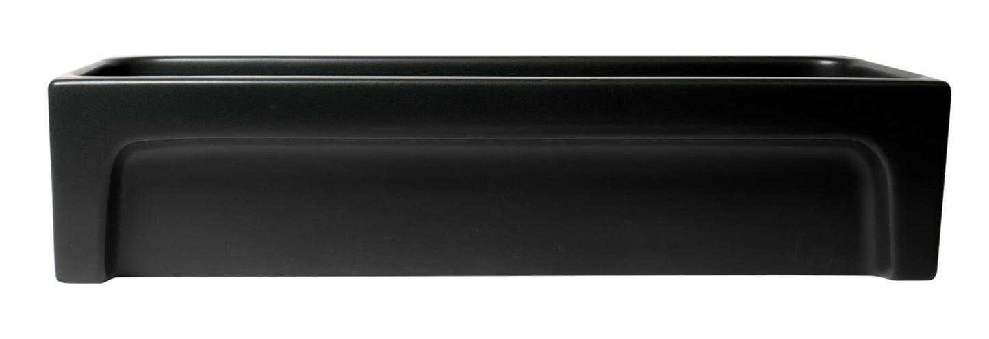 ALFI brand  AB36TRBM 36" Black Matte Above Mount Fireclay Bathroom Trough Sink
