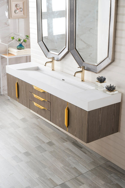 Columbia 72" Double Wall Mount Vanity Cabinet
