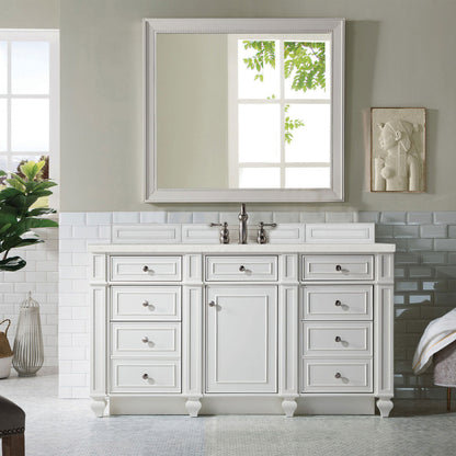 Bristol 60" Single Vanity Cabinet, Bright White