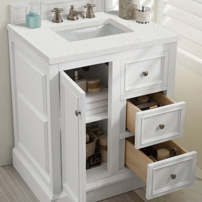 De Soto 30" Single Vanity Cabinet, Bright White