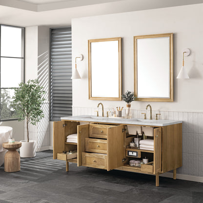 Laurent 72" Double Vanity Cabinet, Light Natural Oak