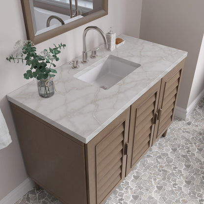 Portland 48" Single Vanity Cabinet, Whitewashed Walnut