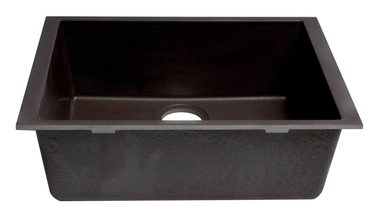 ALFI brand AB2420UM 24" Undermount Single Bowl Granite Composite Kitchen Sink