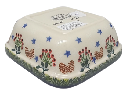 Ceramic Square Dish - Gingerbread House Delight Pattern