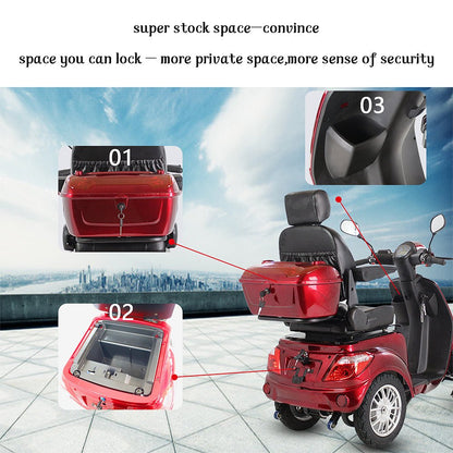 Zvg 600W 60V/20AH Four-Wheel Electric Elderly Handicap Adult Mobility Travel Scooter W/ Cover (SAK95716)