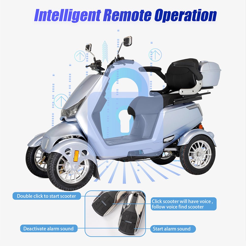 Zvg Heavy Duty 1000W 60V/20AH Four Wheel All-Terrain Travel Mobility Scooter, 440LBS (SAK91645)
