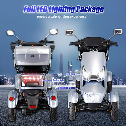 Zvg Heavy Duty 1000W 60V20AH Four Wheel All-Terrain Travel Mobility Scooter, 440LBS (SAK97245)