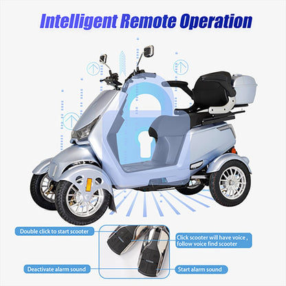 Zvg Heavy Duty 1000W 60V20AH Four Wheel All-Terrain Travel Mobility Scooter, 440LBS (SAK97245)
