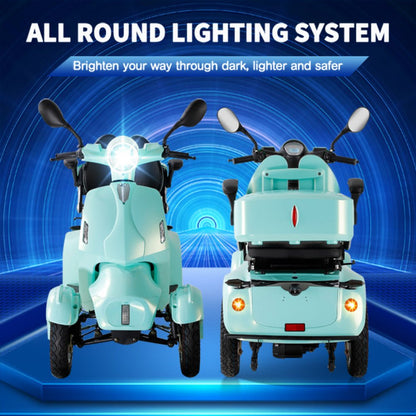 Zvg Heavy Duty 800W 60V/20AH Four Wheel All-Terrain Travel Mobility Scooter For Adults And Seniors, 500LB (SAK97156)