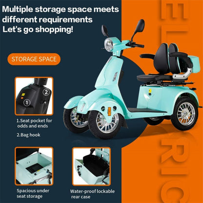 Zvg Heavy Duty 800W 60V/20AH Four Wheel All-Terrain Travel Mobility Scooter For Adults And Seniors, 500LB (SAK97156)