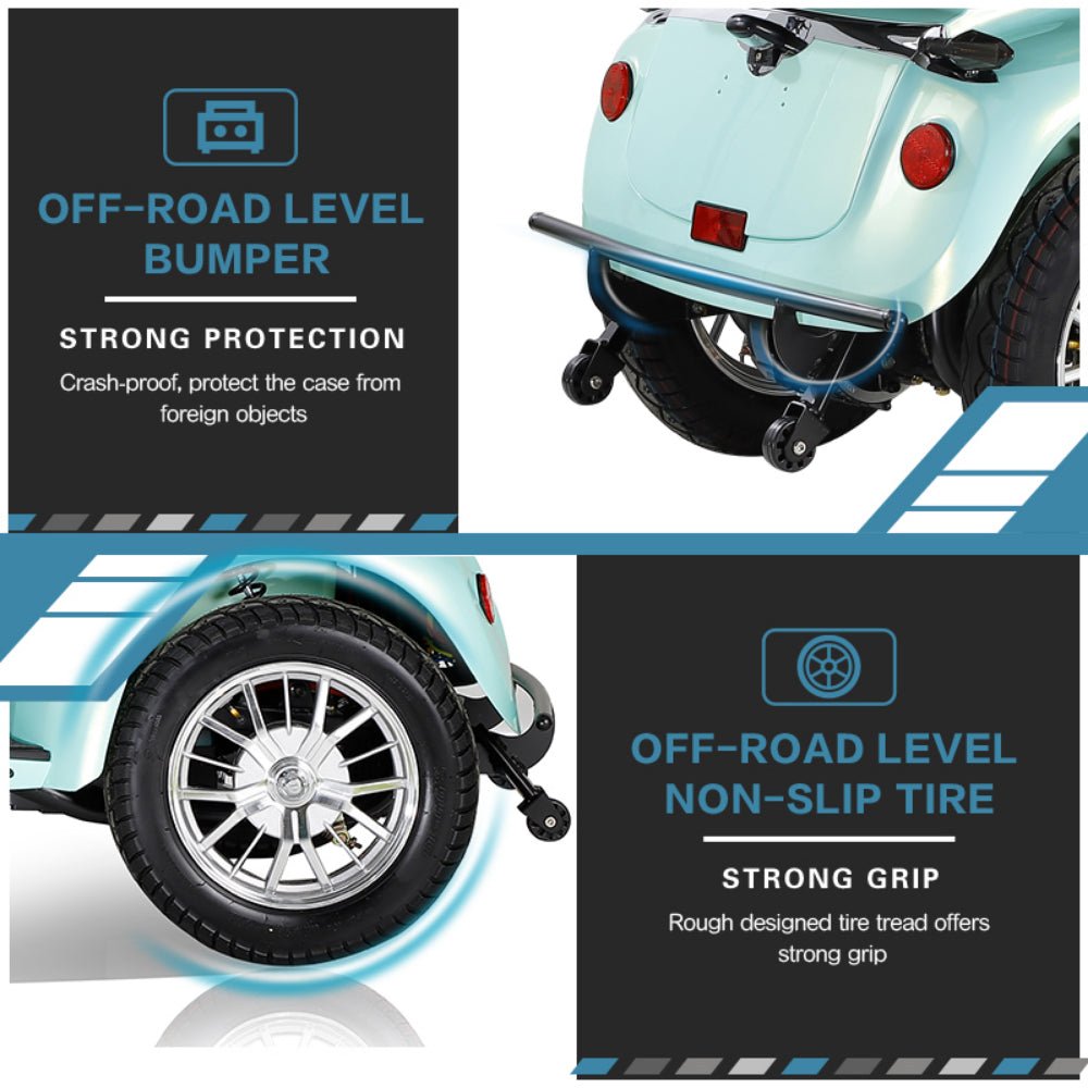 Zvg Heavy Duty 800W 60V/20AH Four Wheel All-Terrain Travel Mobility Scooter For Adults And Seniors, 500LB (SAK97156)