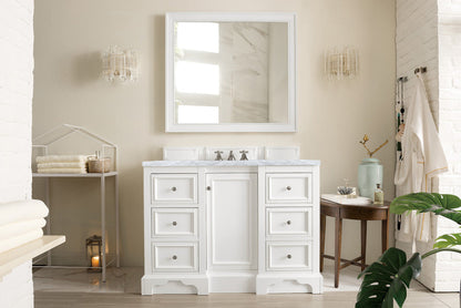 De Soto 48" Single Vanity Cabinet, Bright White