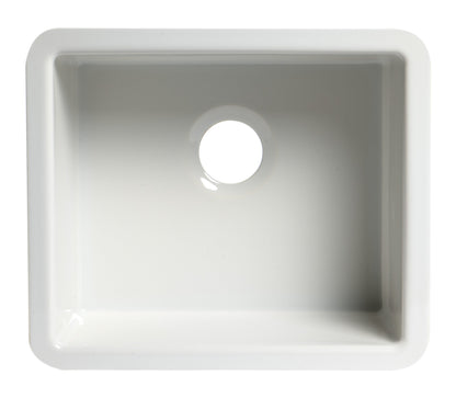 ALFI brand  AB2017 20" White Single Bowl Fireclay Undermount Kitchen Sink