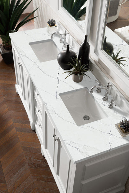 De Soto 72" Double Vanity Cabinet, Bright White