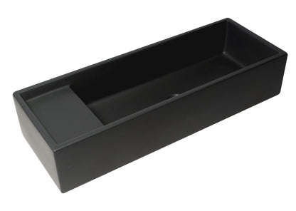 ALFI brand  AB39TRBM 39" Black Matte Above Mount Fireclay Bathroom Trough Sink