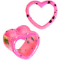 Black Speckled Pink Acrylic Heart Saddle Plug Set 4mm to 20mm
