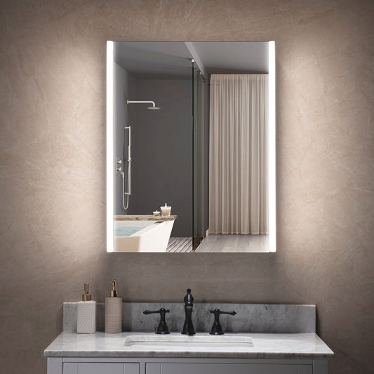 Best Seller WOODBRIDGE Contemporary 24”W X 30"H Surface Mount Frameless One Door Medicine Cabinet with Mirror Defogger and Soft Close Hinges