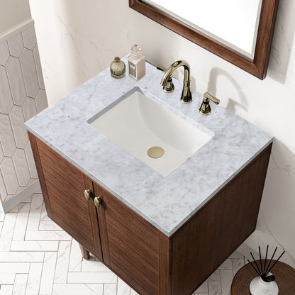 Amberly 30" Single Vanity Cabinet, Mid-Century Walnut