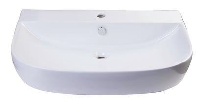ALFI brand  AB112  28" White D-Bowl Porcelain Wall Mounted Bath Sink