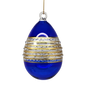 Banded Stipple Glass Egg - Blue