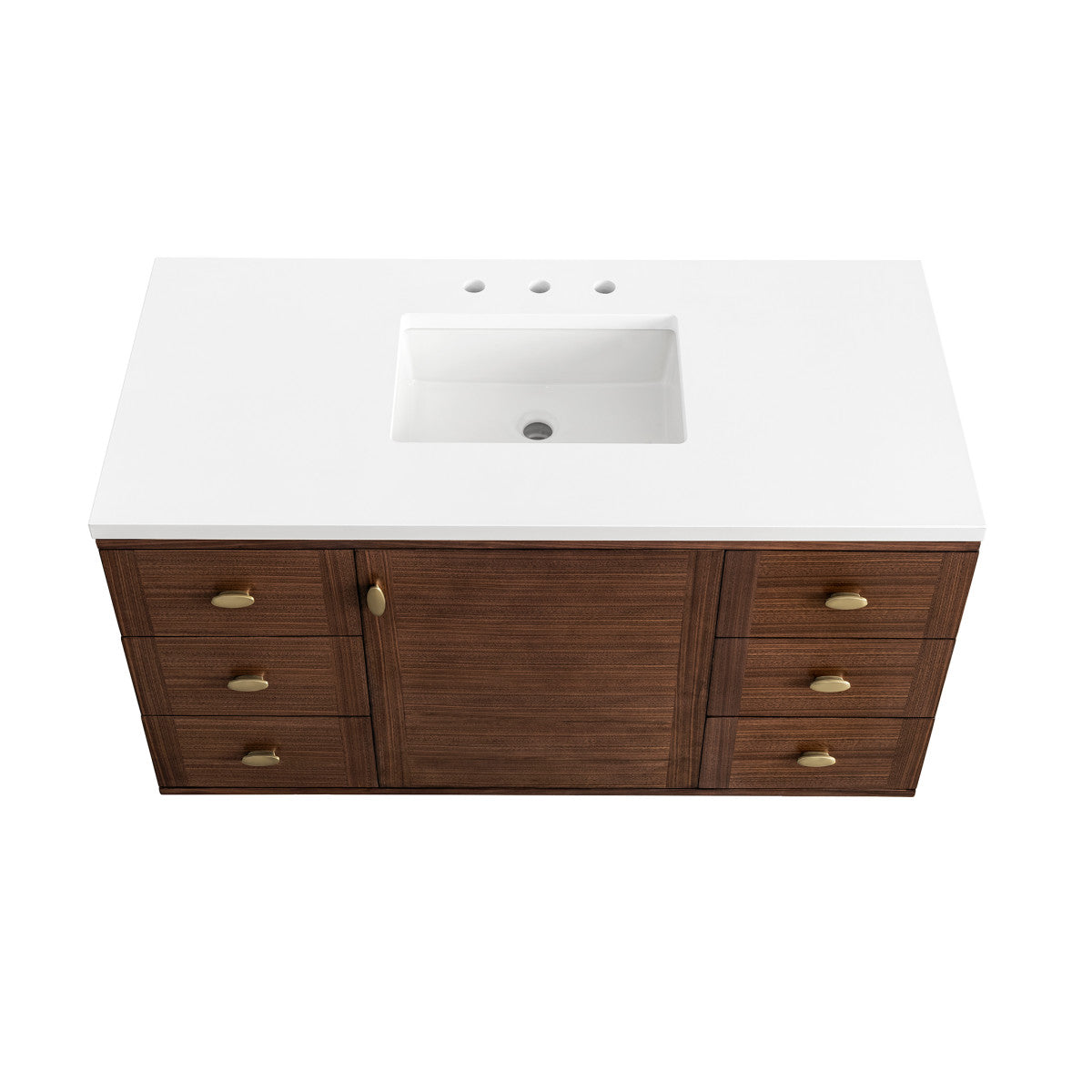 Amberly 48" Single Vanity Cabinet, Mid-Century Walnut